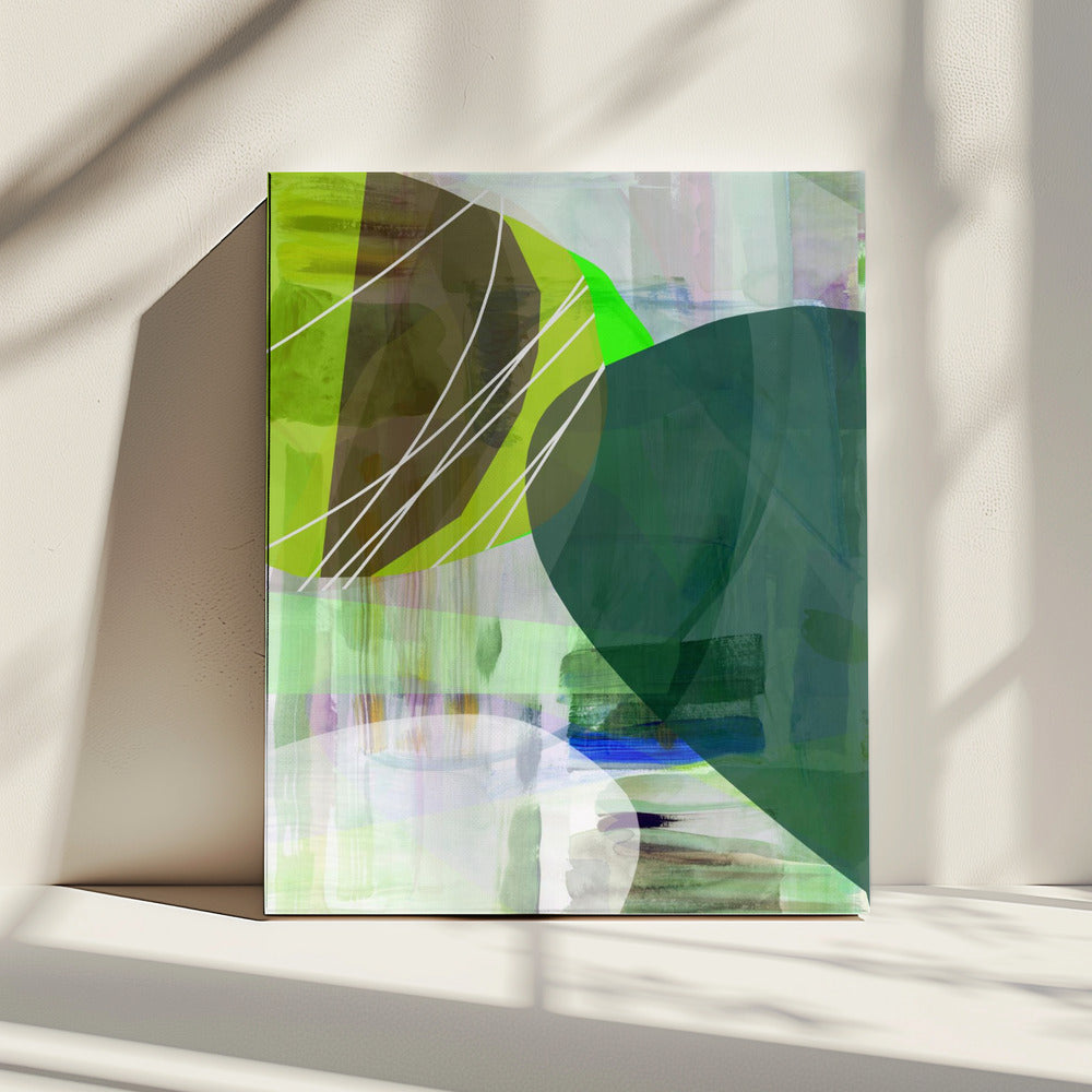 Abstract Green Shapes 2 | Canvas