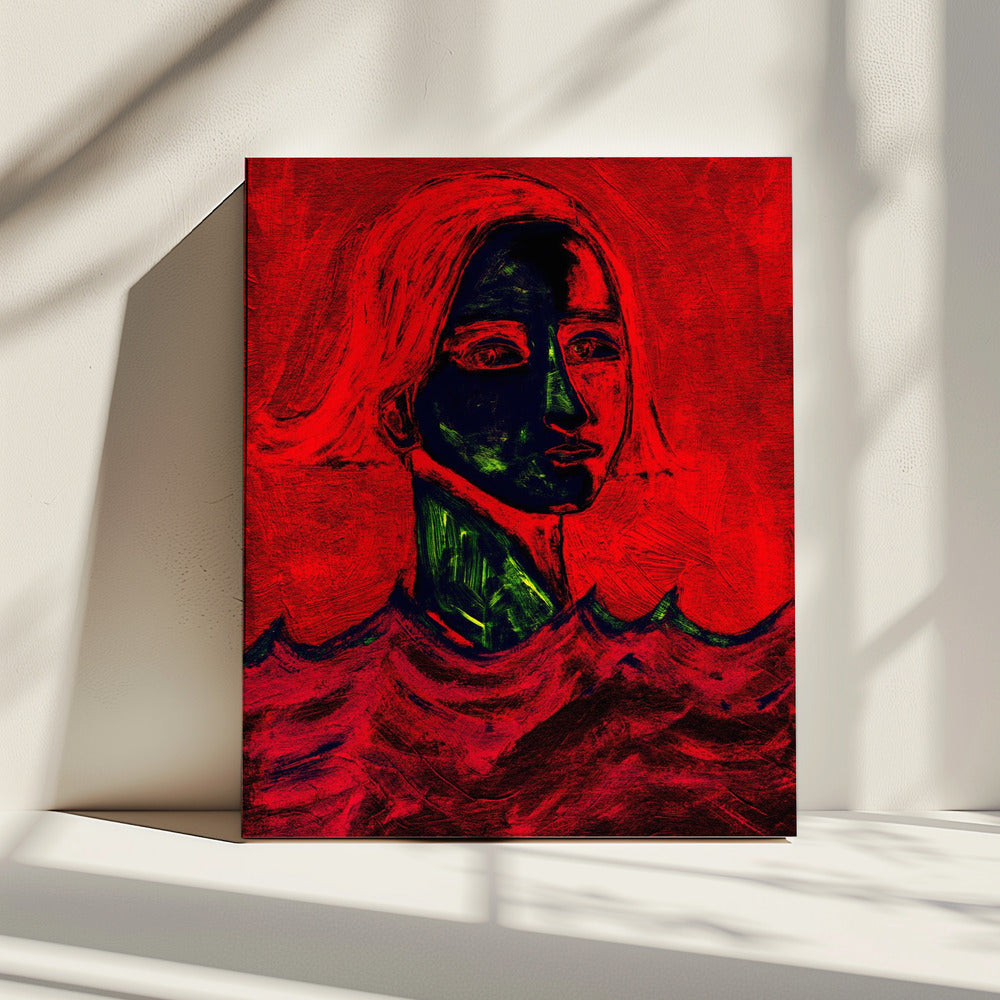 Der Schwimmer Rot | Leinwand