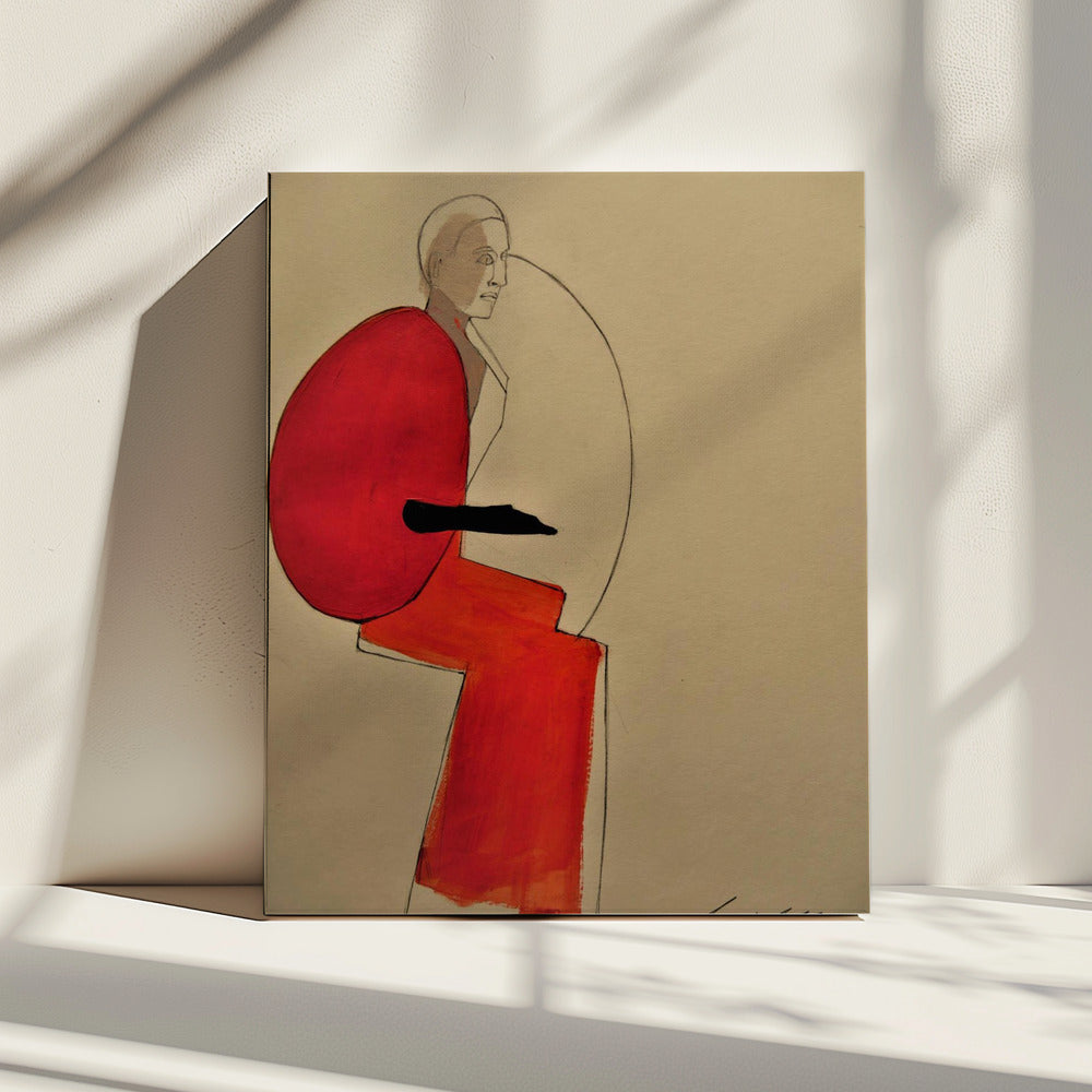 Frau in Rot | Leinwand