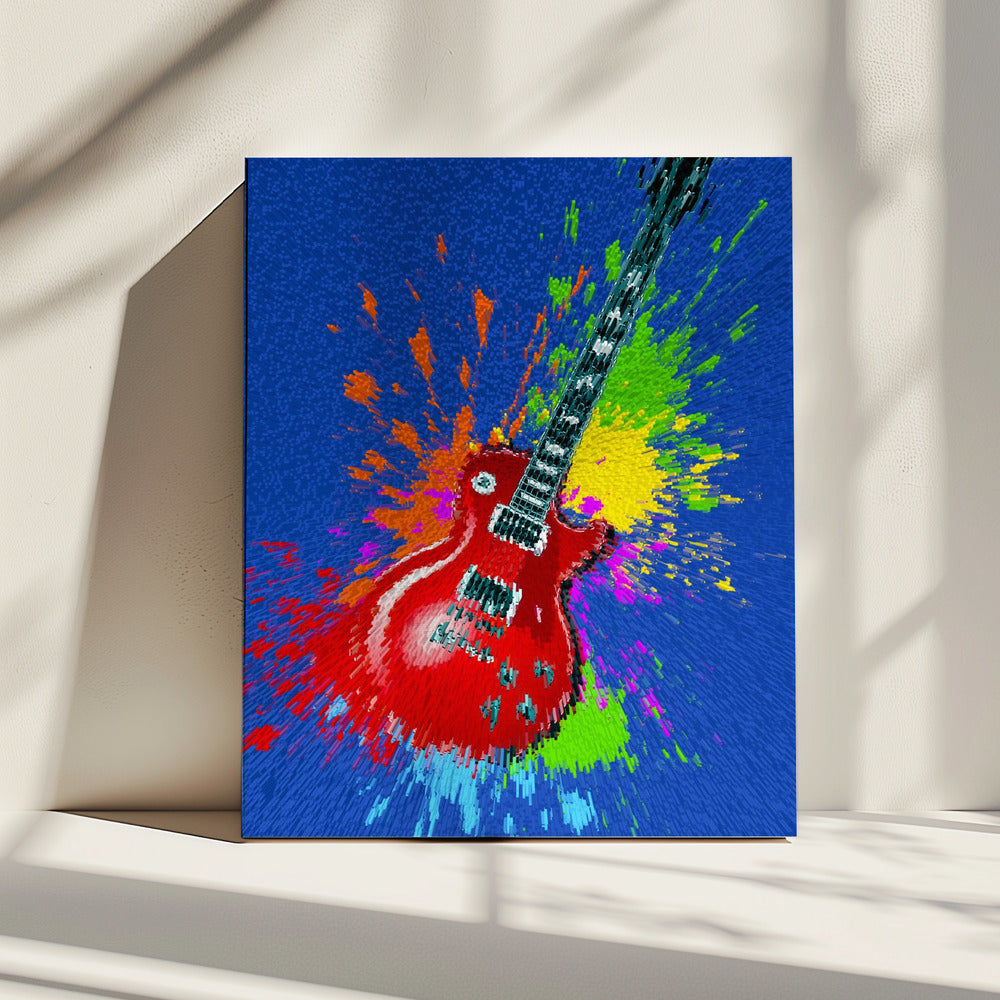 Pop-Art-Explosion mit E-Gitarre | Leinwand