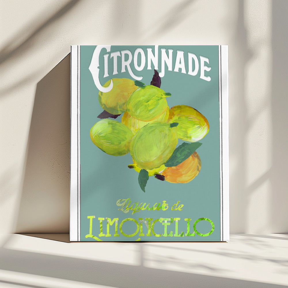 Citronnade Limoncello auf Blau | Leinwand