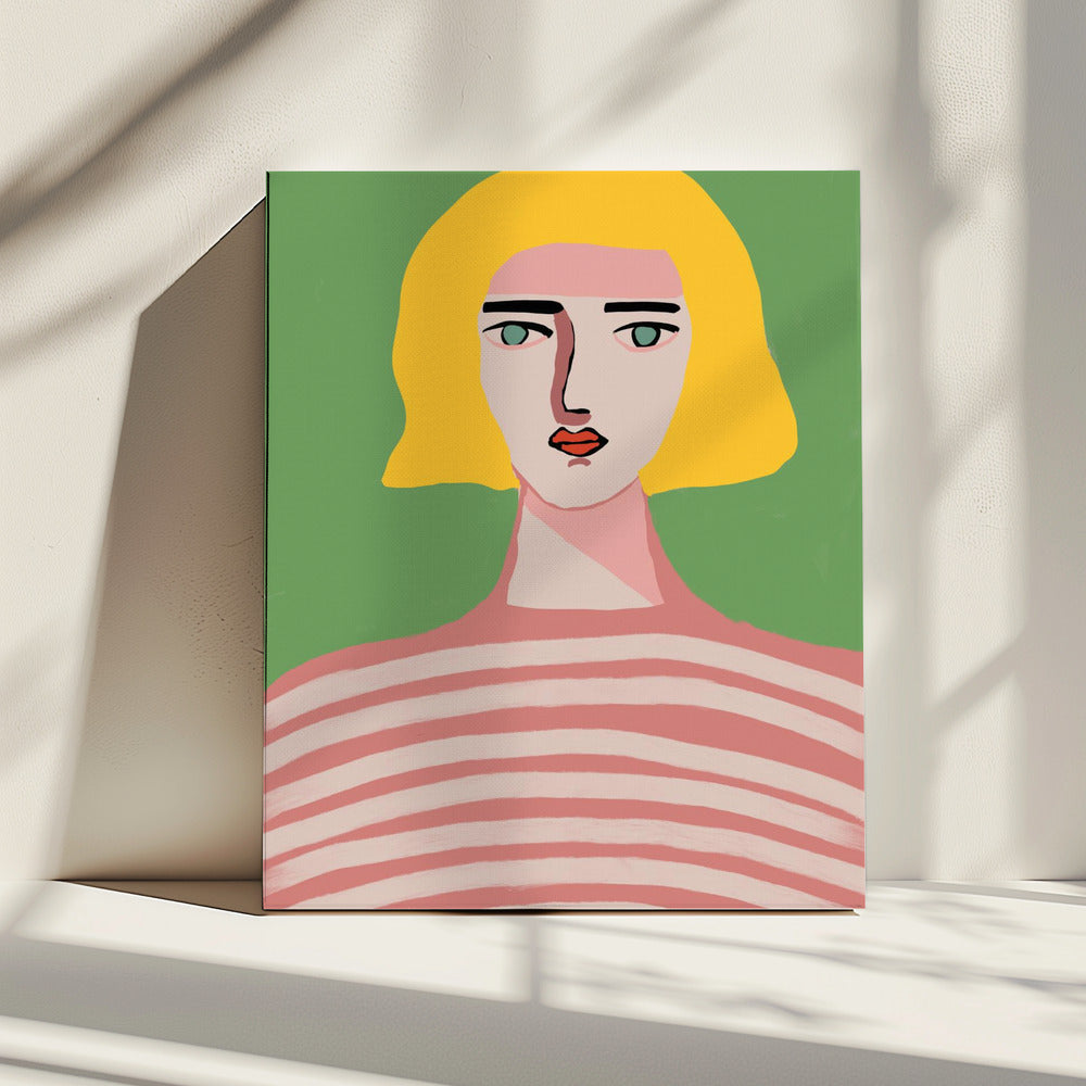 Dame mit blonden Haaren | Leinwand