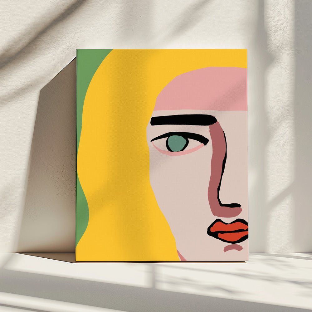 Nahaufnahme Gesicht blond | Leinwand