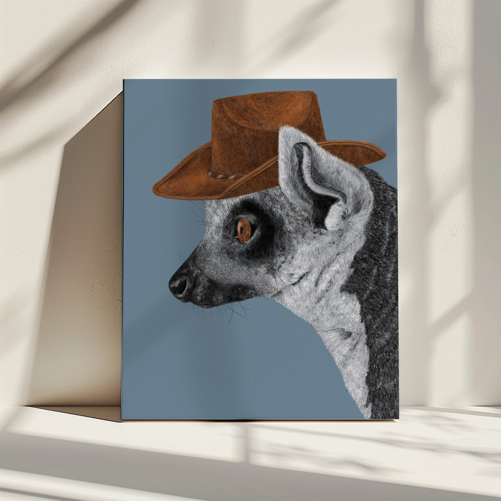 Felix, der Cowboy-Lemur | Leinwand