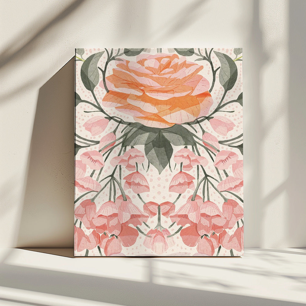 Kaskadierende rosa Rosen | Leinwand