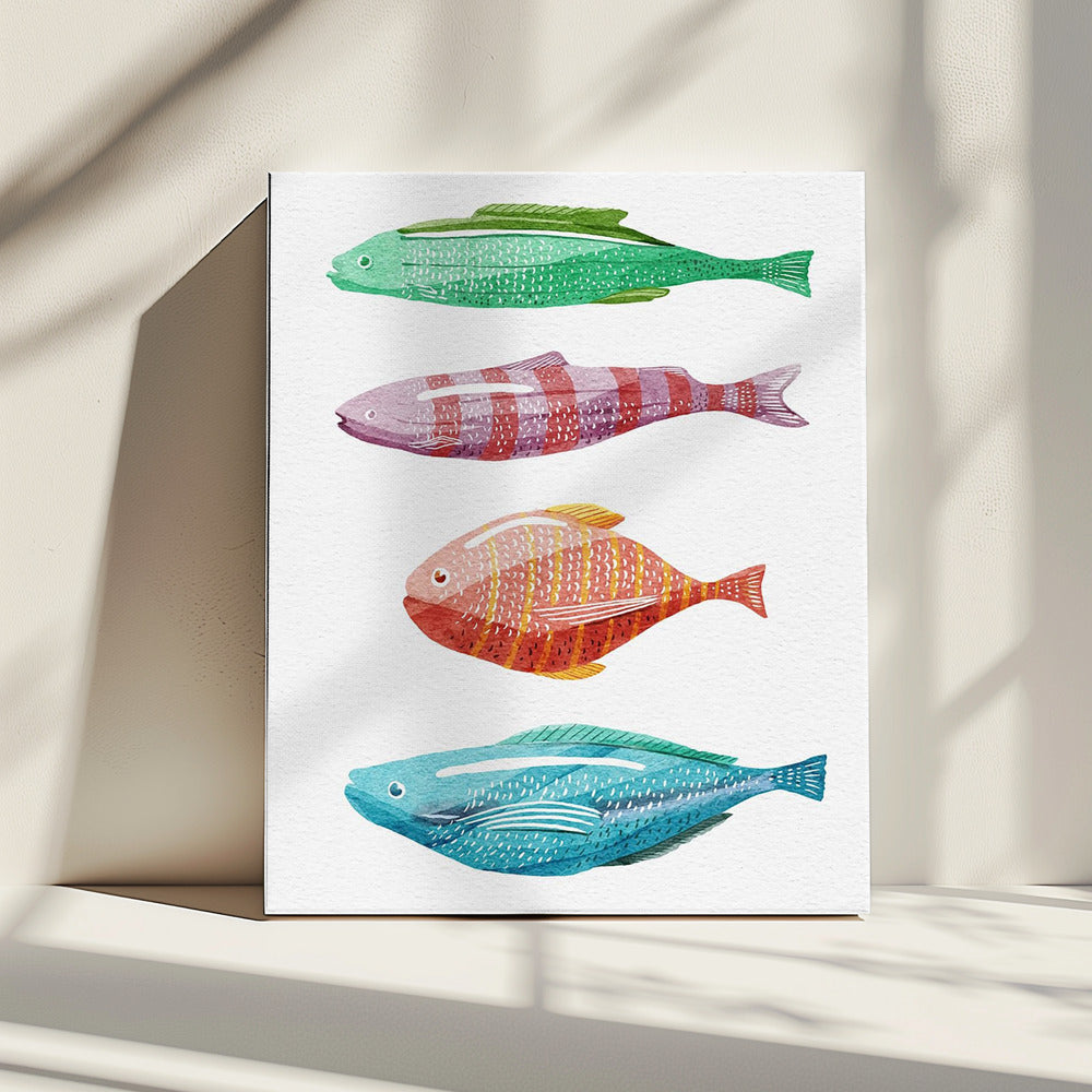 Vier bunte Fische | Leinwand