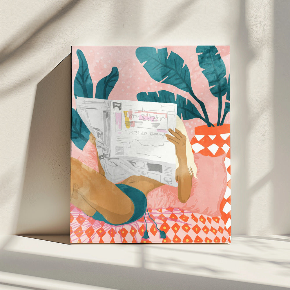 Boho Morning News Kunstdruck | Leinwand
