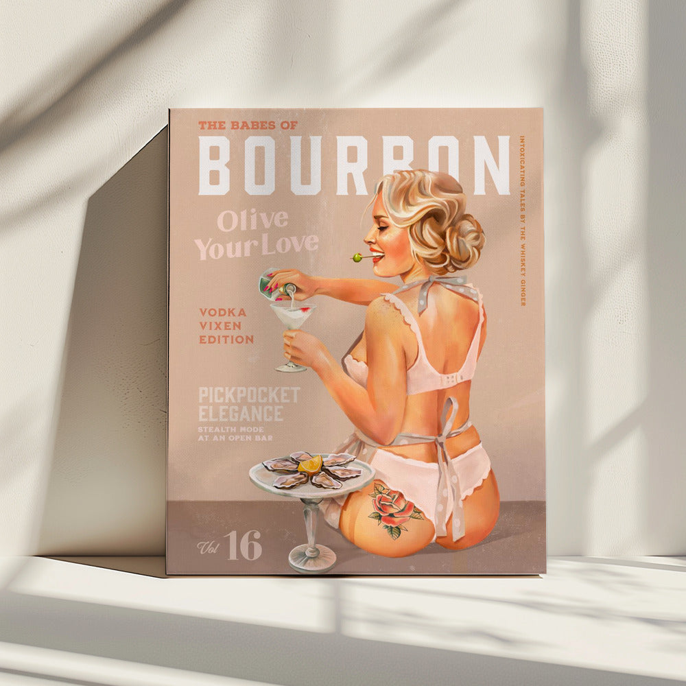 Bourbon Babe Vol 16 Vintage Vodka Martini Pin Up Girl | Canvas