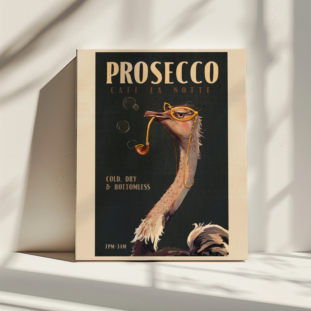 Art Deco Prosecco Wandkunst eines Straußes | Leinwand