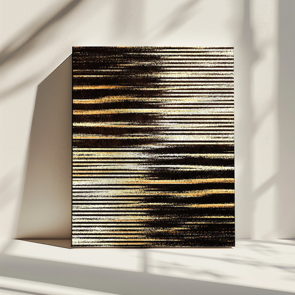 Schwarze und goldene horizontale Linien | Leinwand