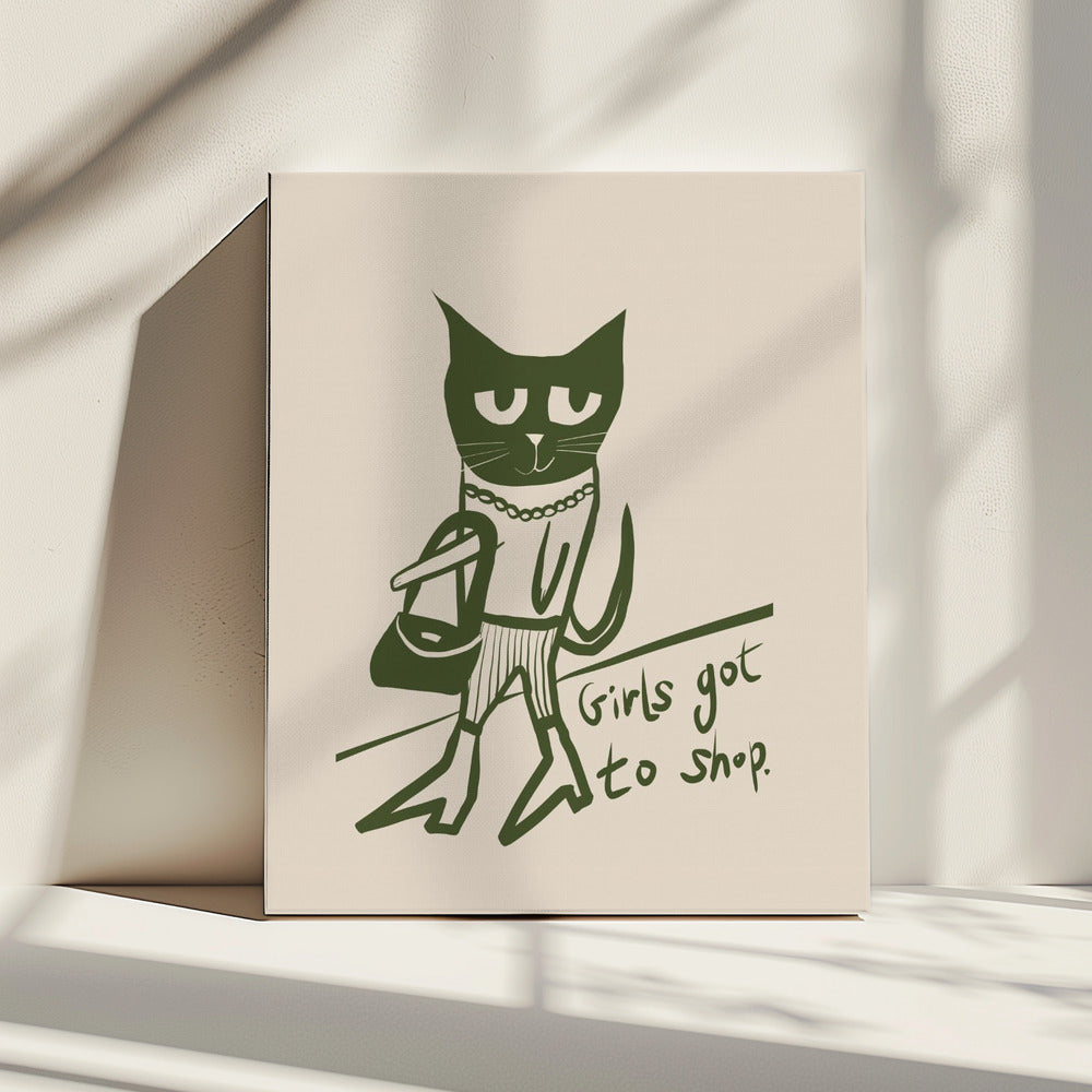 Katzen-Shopping-Humor | Leinwand