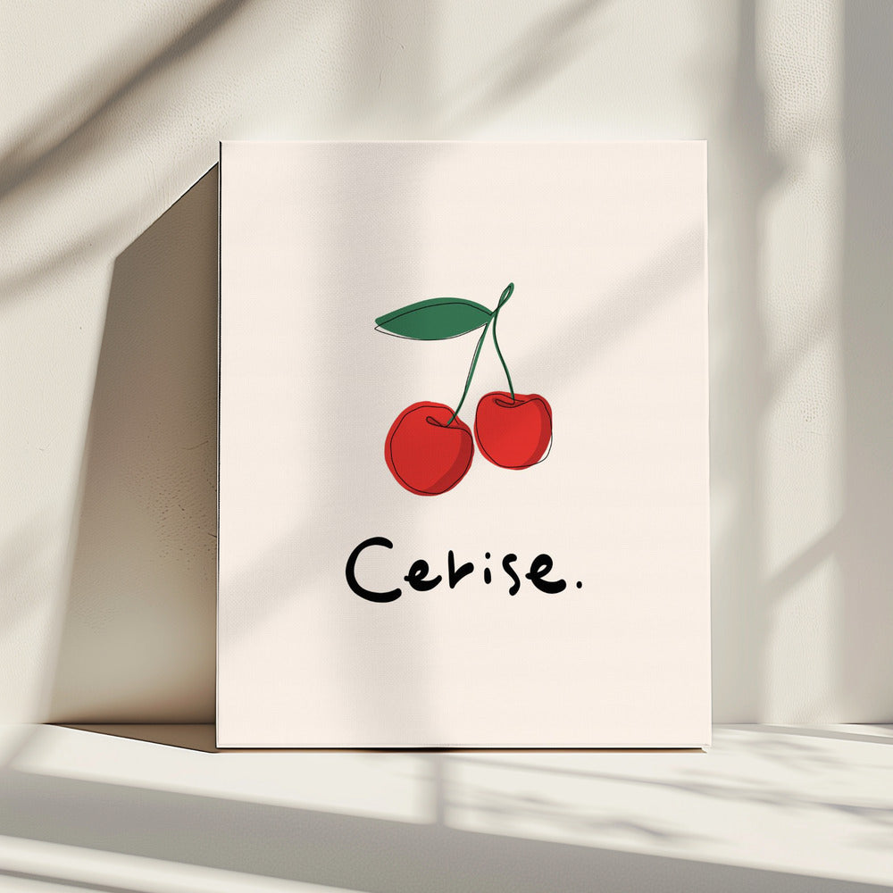 Moderne französische Obstkollektion "Kirsche / Cerise" | Leinwand