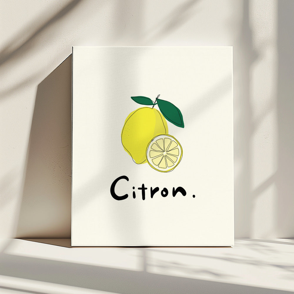 Moderne französische Obstkollektion "Zitrone / Citron" | Leinwand