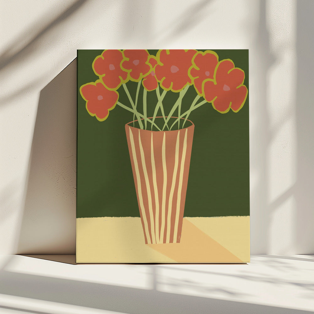 Vase mit Mohnblumen | Leinwand