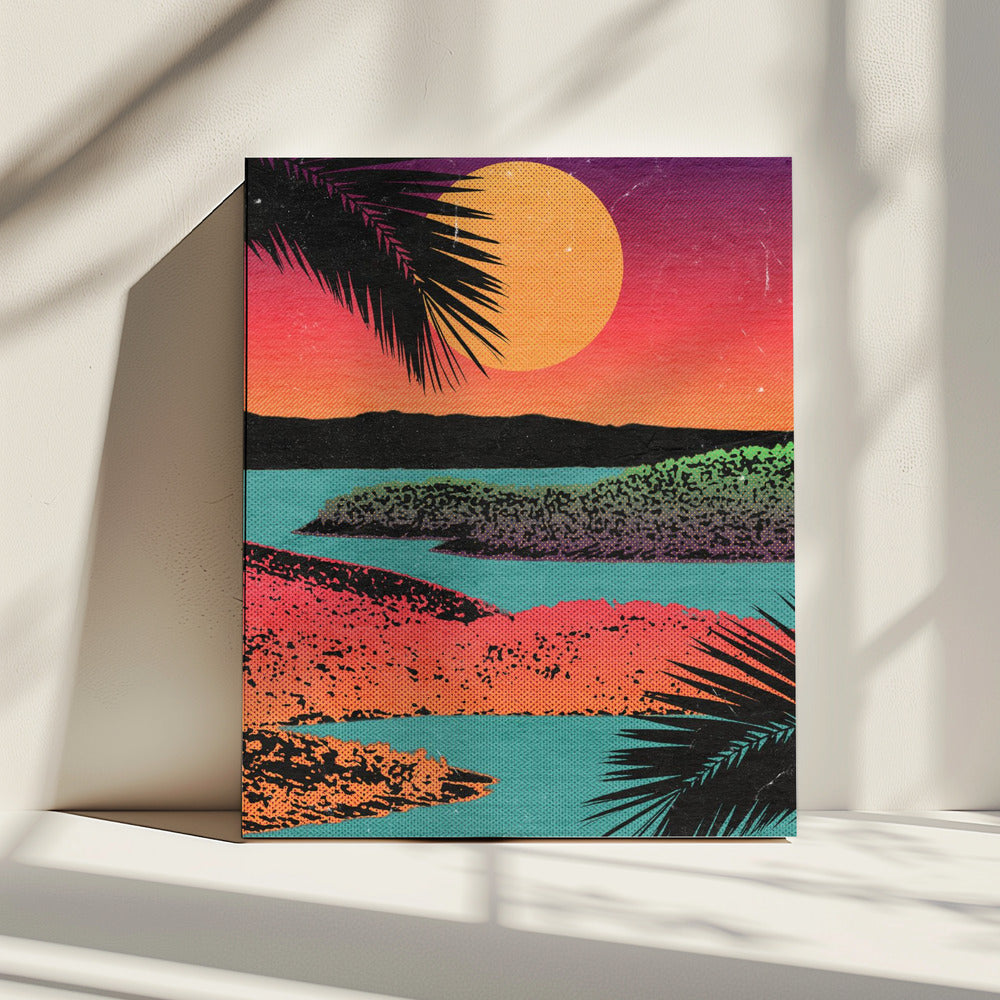 Retro Sonnenuntergang | Leinwand
