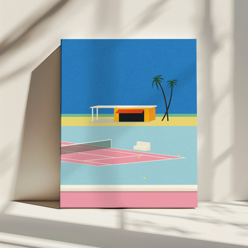 Tennis am Strand | Leinwand