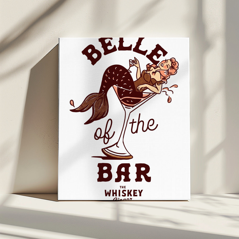 Belle Of The Bar Meerjungfrau Pin Up Art | Leinwand