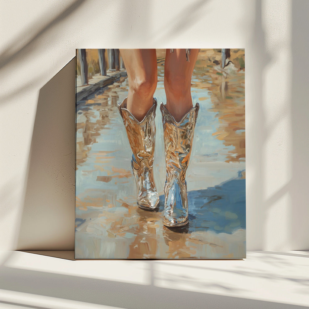 Silbernes Cowgirl | Leinwand