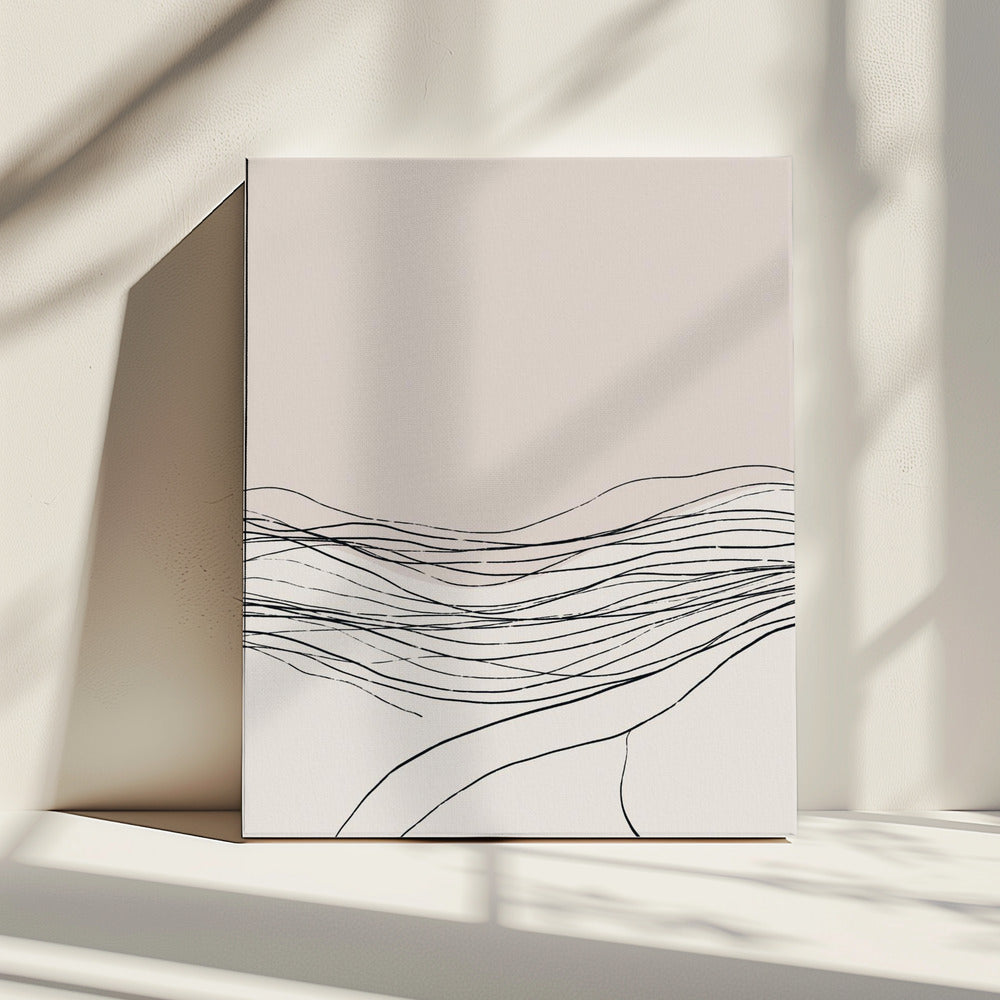 Ruhige, heitere Linienkunst, nordisches Dekor | Leinwand