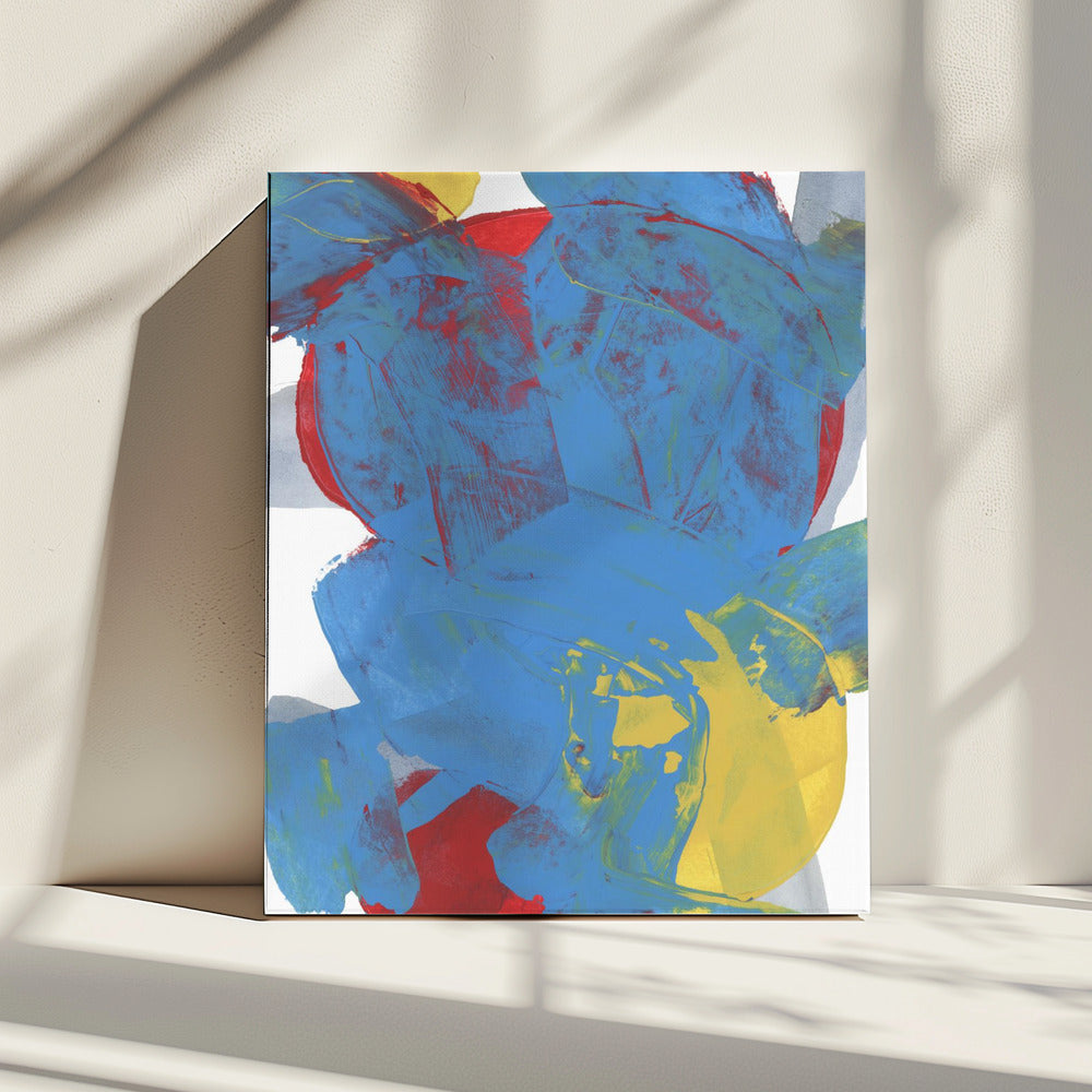 Abstrakte blau-rot-gelbe Formen 1 | Leinwand