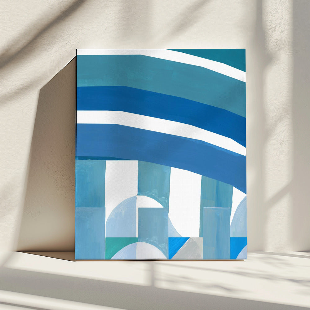 Blaue französische Streifen 3 | Leinwand