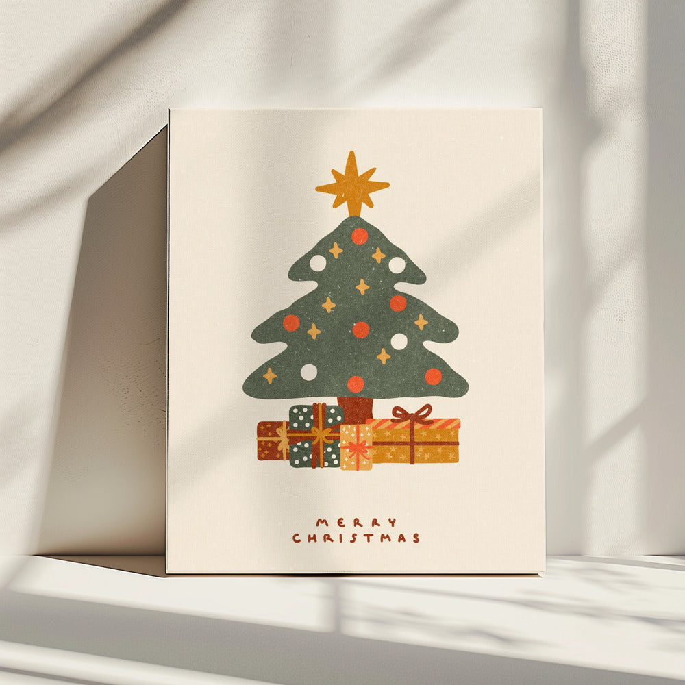 Weihnachtsbaum mit Geschenken | Leinwand