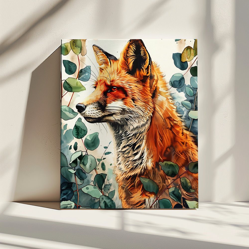 Tier Aquarell Kunst Fuchs 10 | Leinwand
