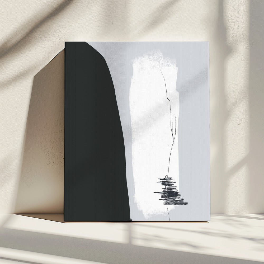 Schwarze Form vor hellem Hintergrund | Leinwand