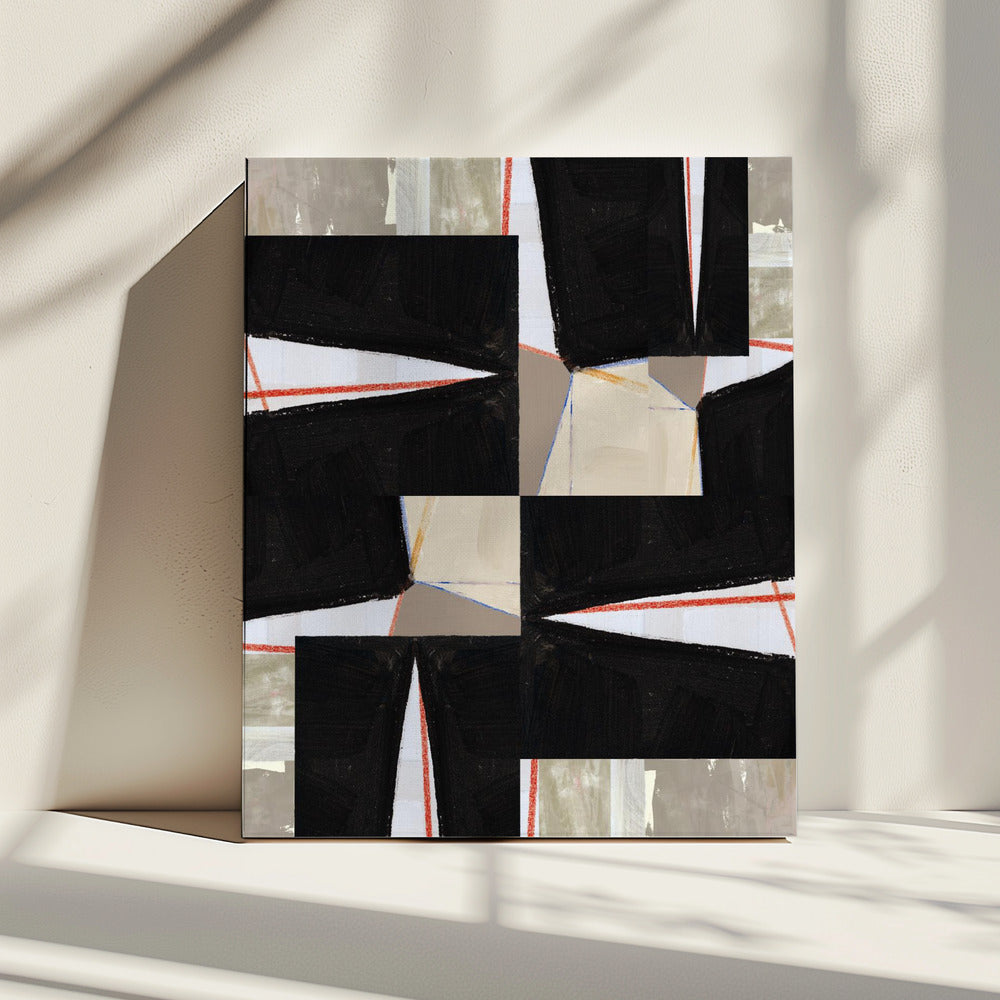 Abstraktes schwarzes Puzzle 1 | Leinwand