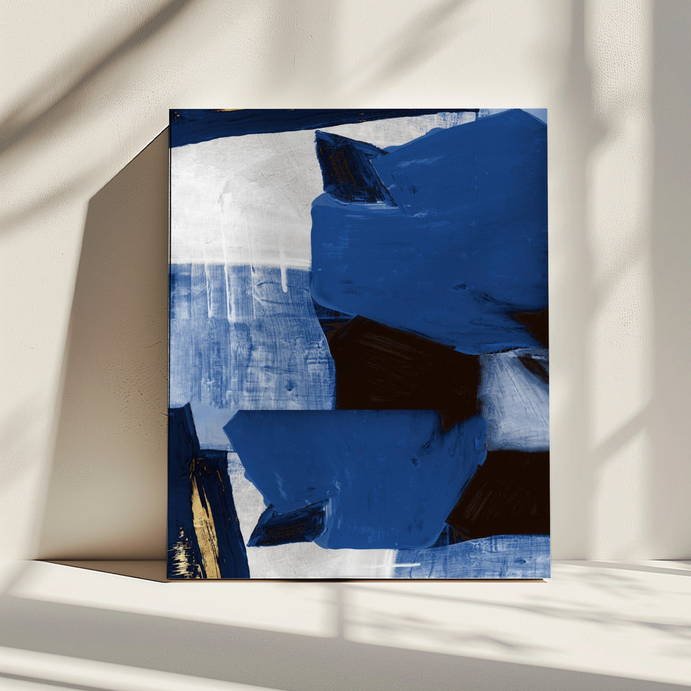 Marineblaue Goldformen 2 | Leinwand