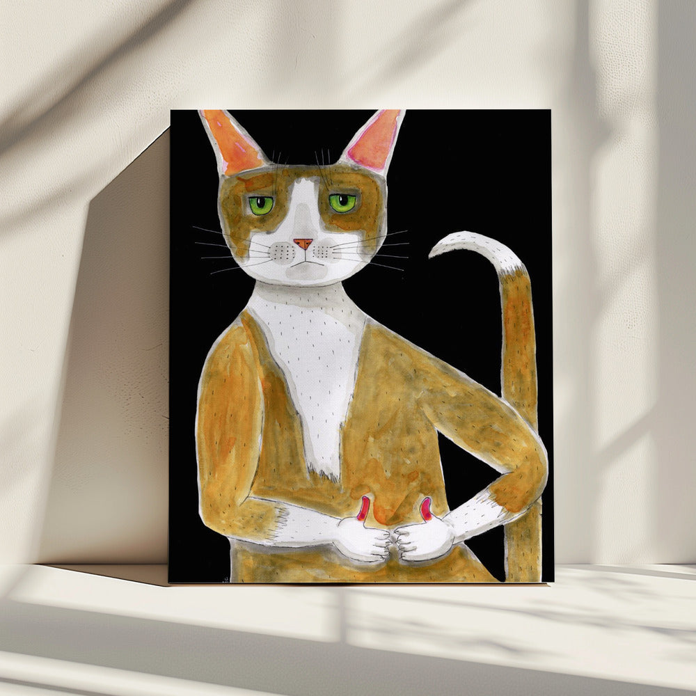 Alles ok, Katze, Daumen hoch. | Leinwand