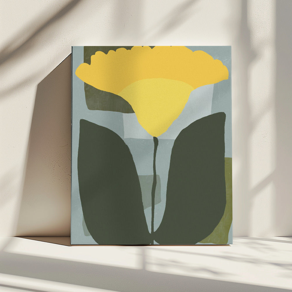 Schlichte gelbe Blume | Leinwand