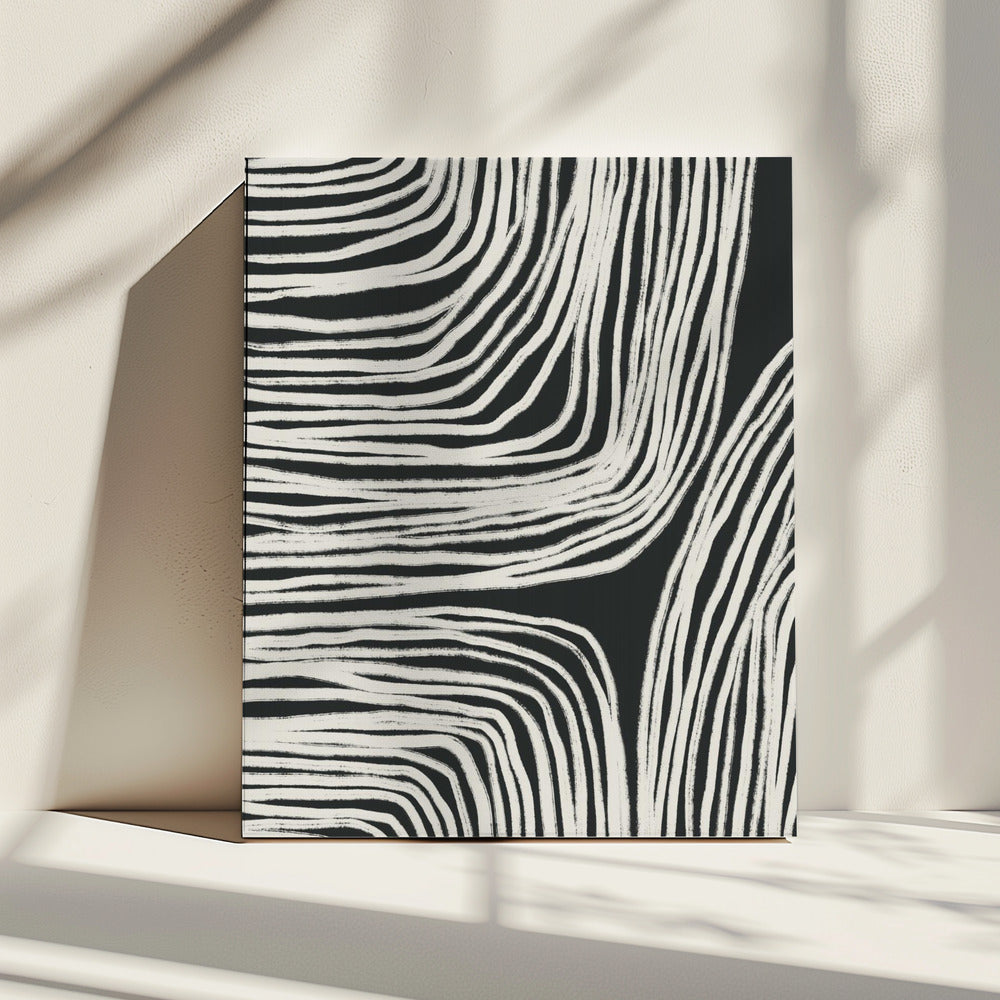 Monochrome organische Wellenlinien | Leinwand