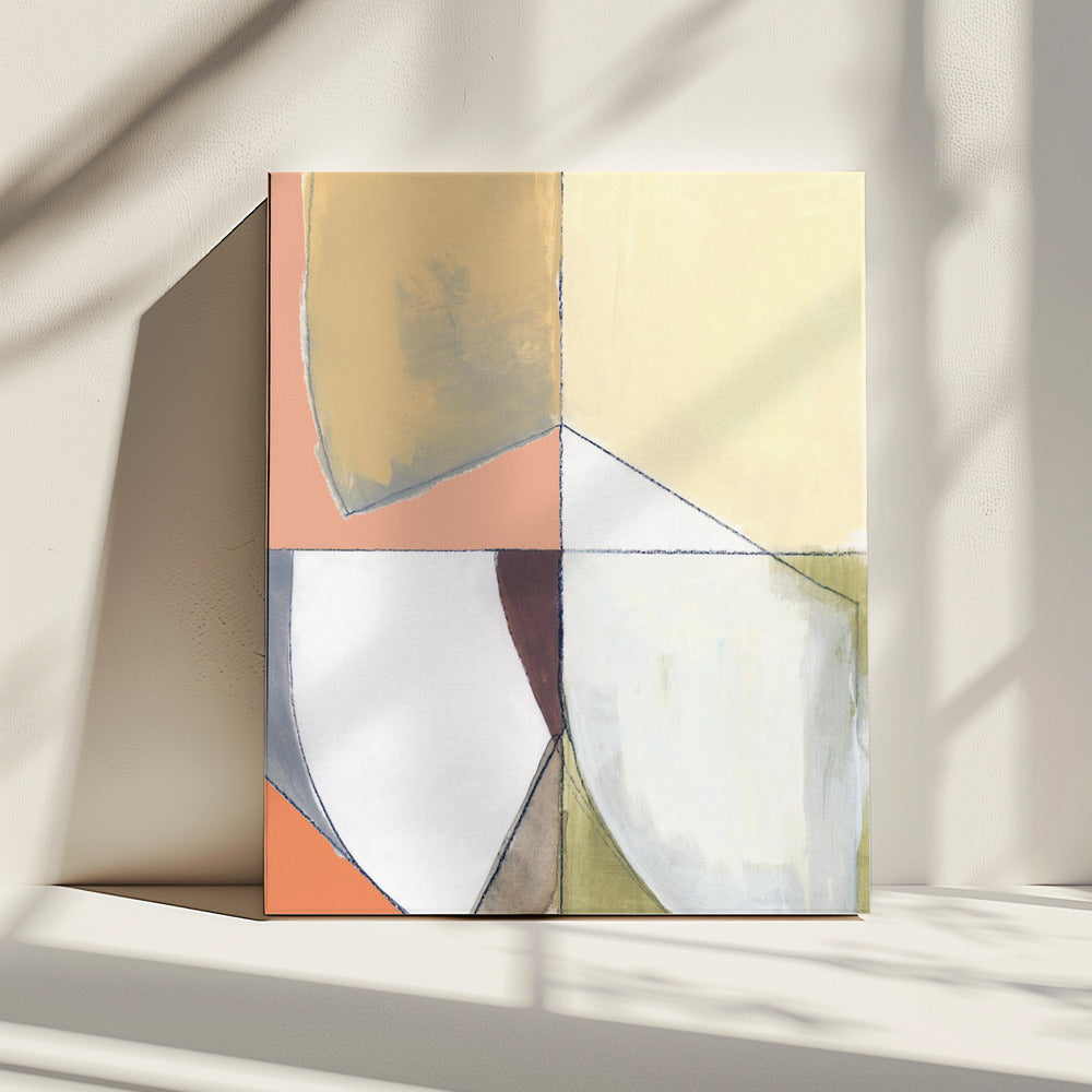 Altrosa Gelb Abstrakt Nr. 1 Kunstdruck | Leinwand