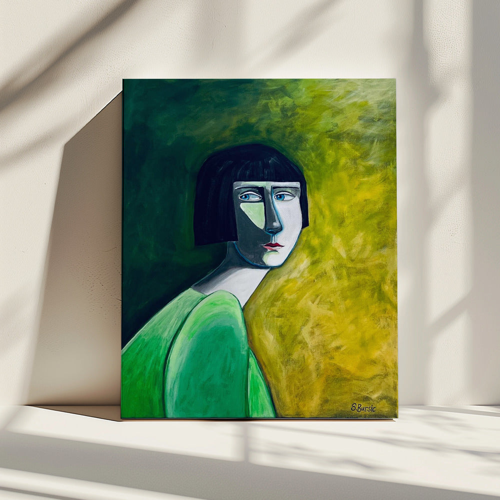 Die Frau blickt zurück | Leinwand