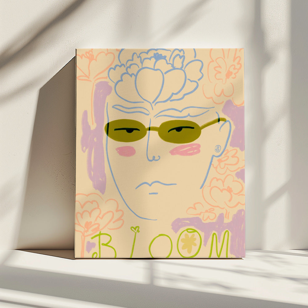 Florale Sonnenbrille | Leinwand