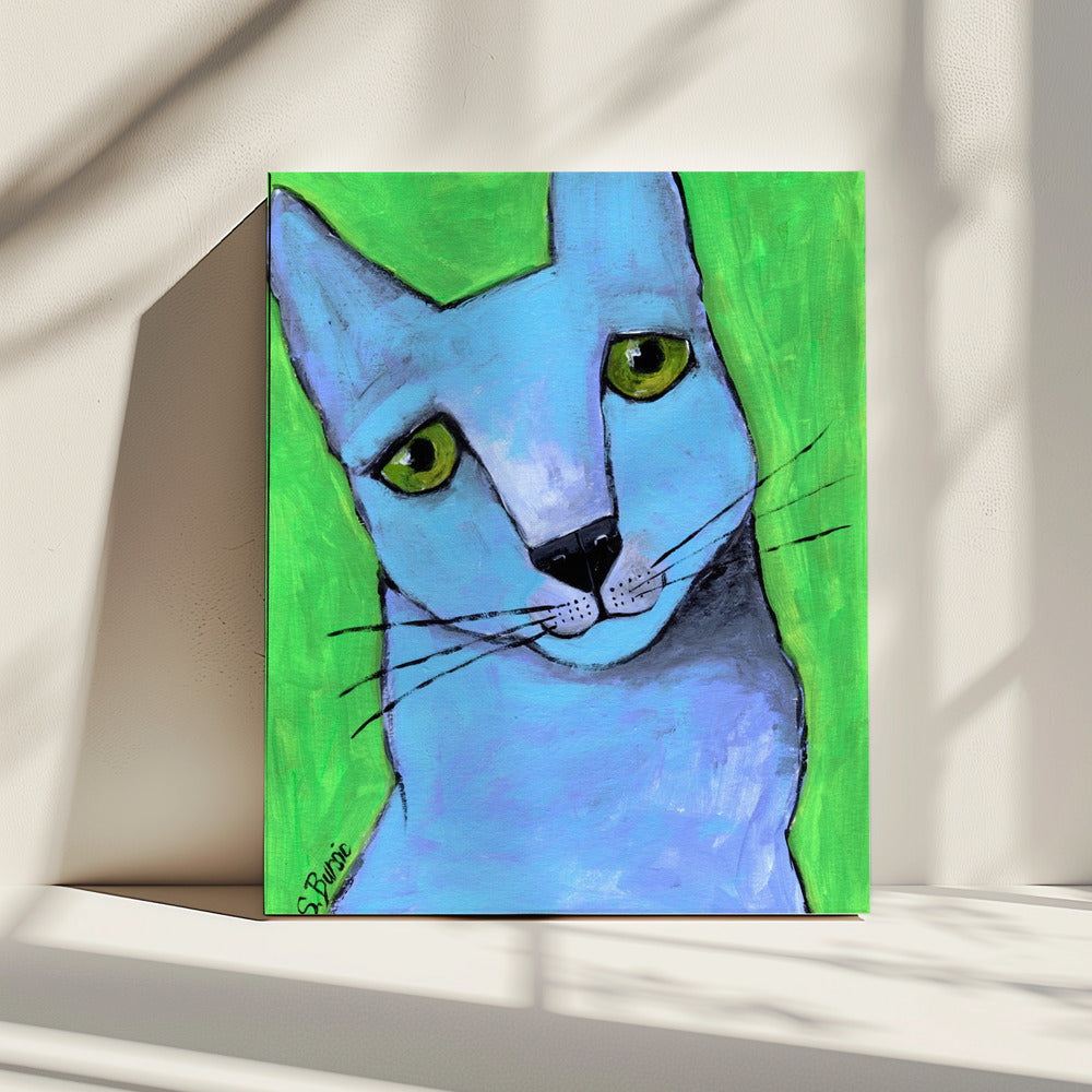 Die große blaue Katze | Leinwand
