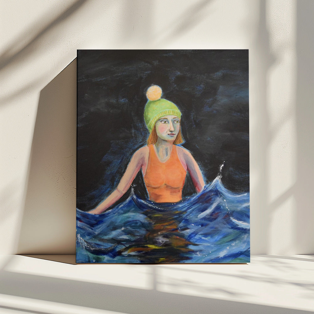 Wildes Schwimmen im Ozean | Leinwand