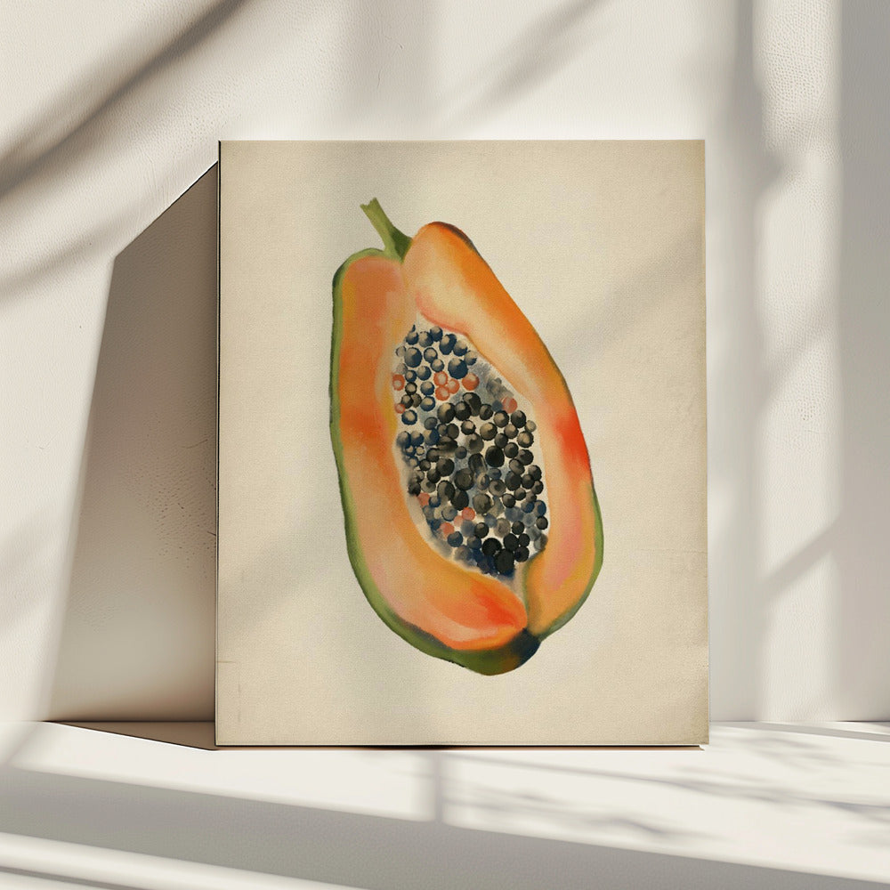 Vintage-Frucht - Papaya | Leinwand