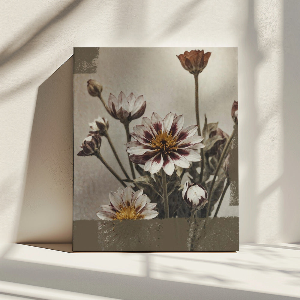 5 Vintage Blumen | Leinwand