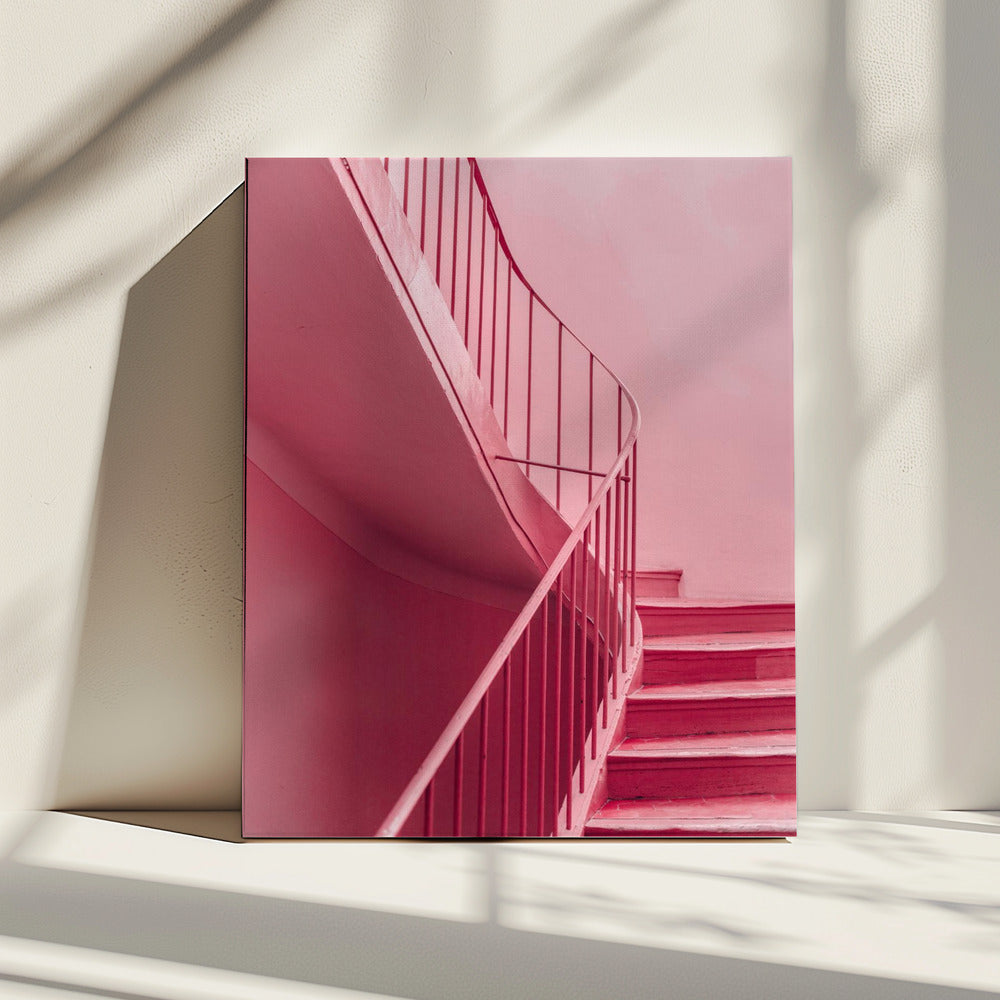 Pflaumentreppe | Architektonischer Minimalismus | Leinwand