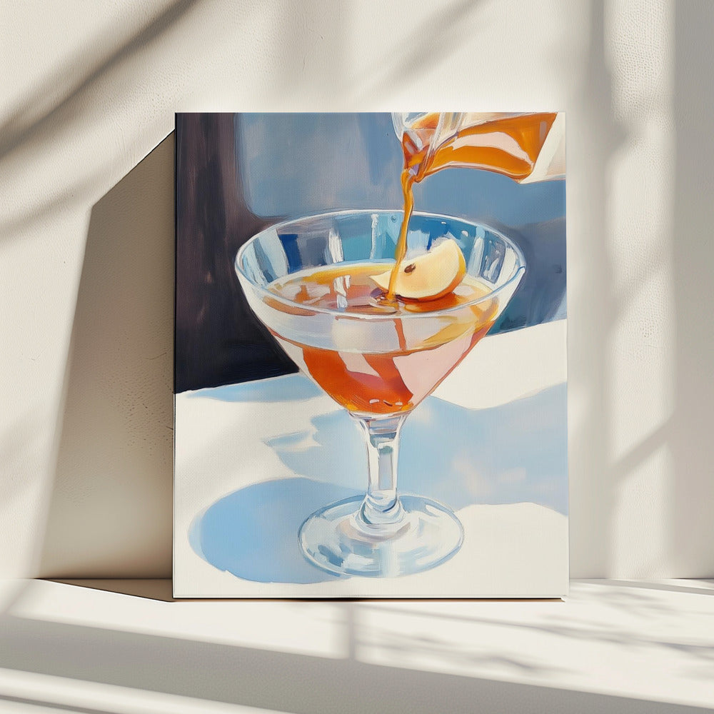 Zitronentee in ein Glas gießen | Leinwand