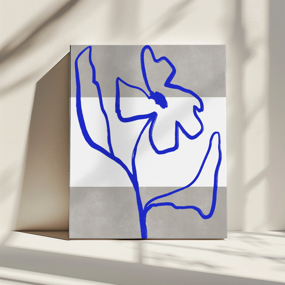 Blaue Linie Blüte | Leinwand