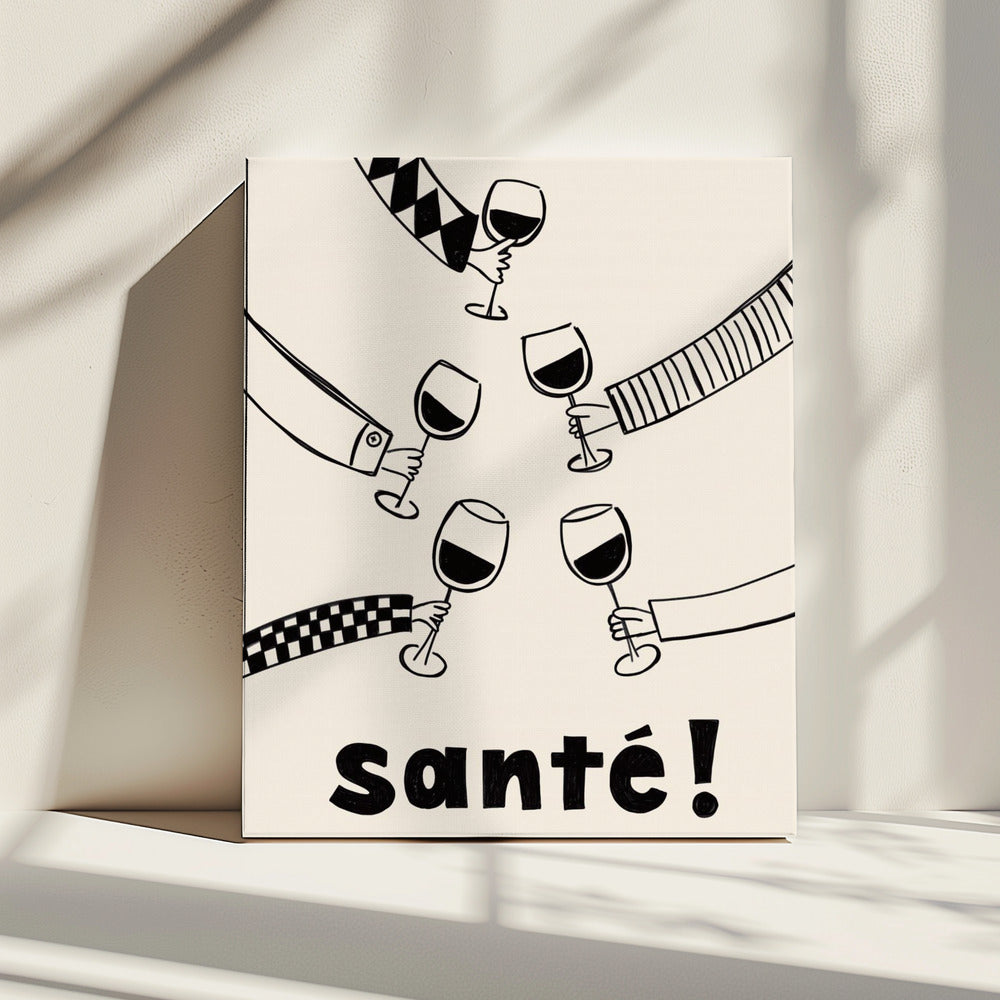 Santé Weinparty mit Freunden | Leinwand