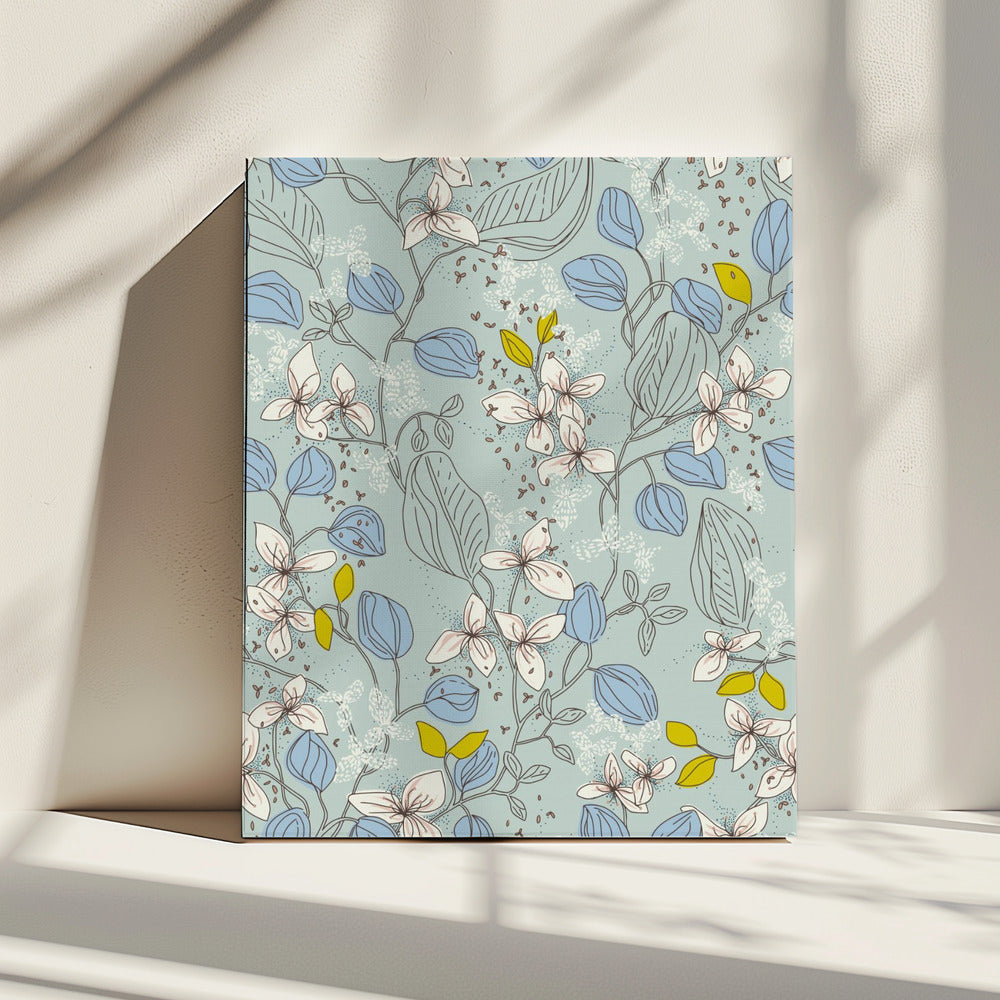 Floral elegance mint summer freshness pattern | Canvas