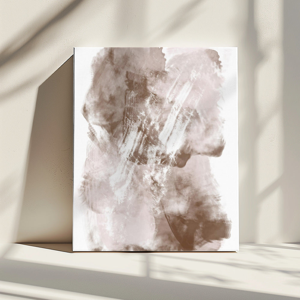 Abstraktes Kunstwerk mit sanften Beige- und Brauntönen | Leinwand