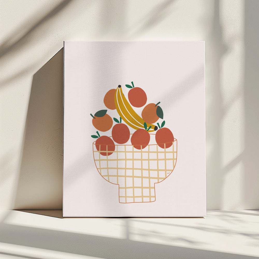 Bunte Obstschale | Leinwand