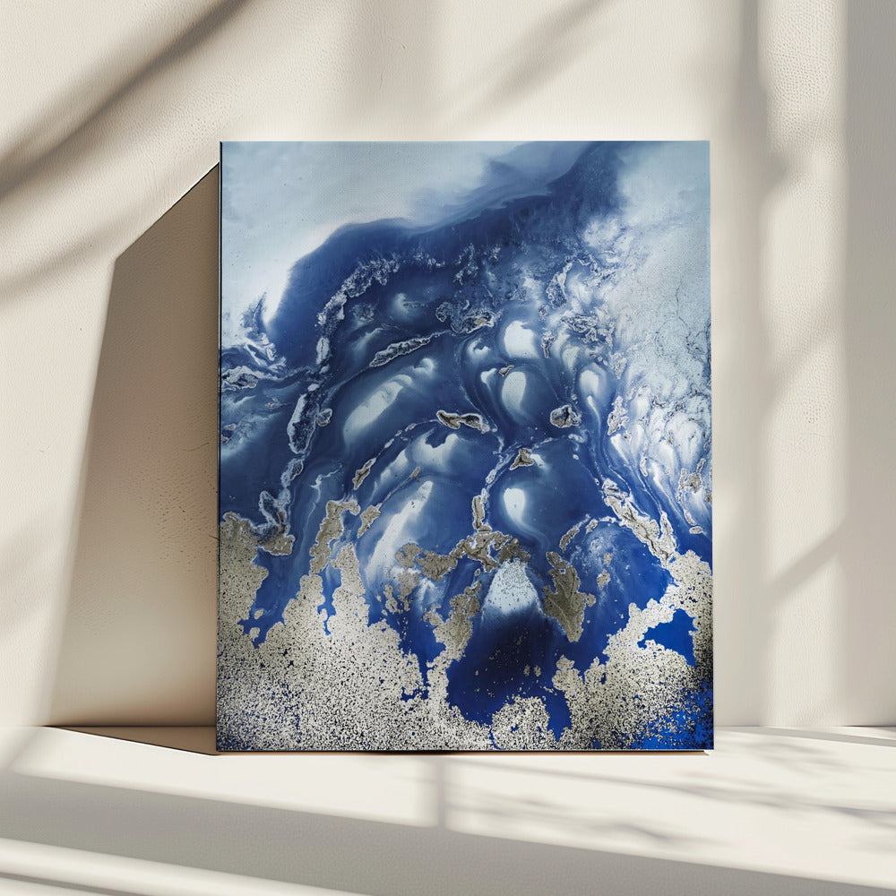 Beruhigend - "Ocean Wave Waltz 1" - Aquarellwellen | Leinwand