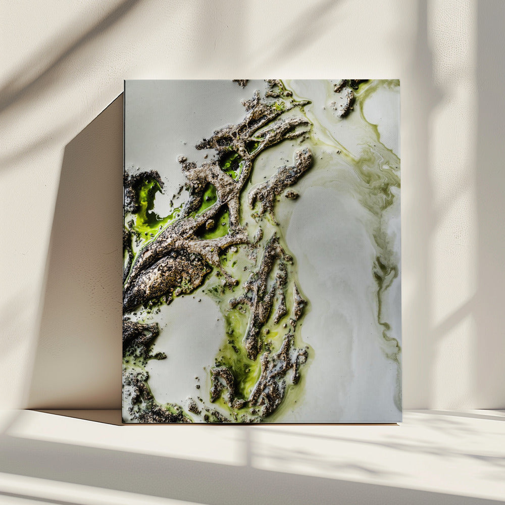 Zeitgenössische Kunst – Olive Enigma – Grüner Akzent | Leinwand