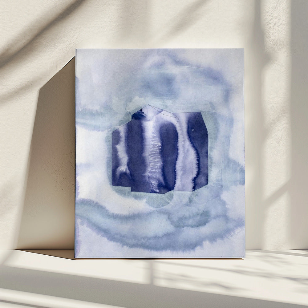 Blaue und violette organische Formen | Leinwand